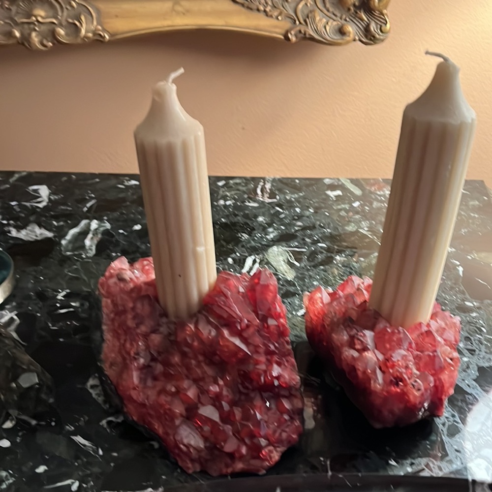 Crystal Rocks Geodes CANDLE HOLDERS